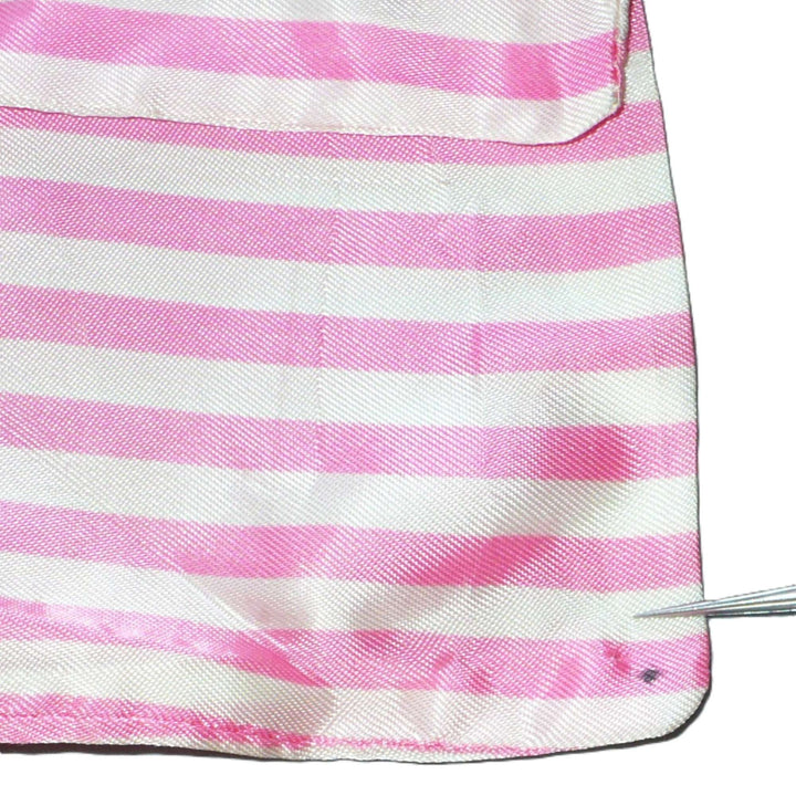 Versatile 1960s Vintage Striped Pinks Long Taffeta Scarf, Stole, Sash.