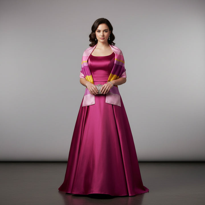 1960s Candy Striped Taffeta Treat Stole or Sash