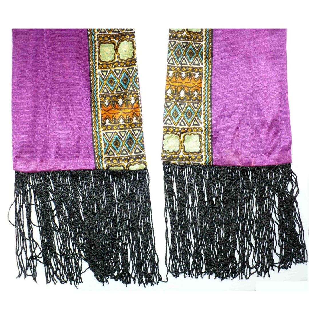 1920s Long Bohemian Scarf, front side fringe detail.