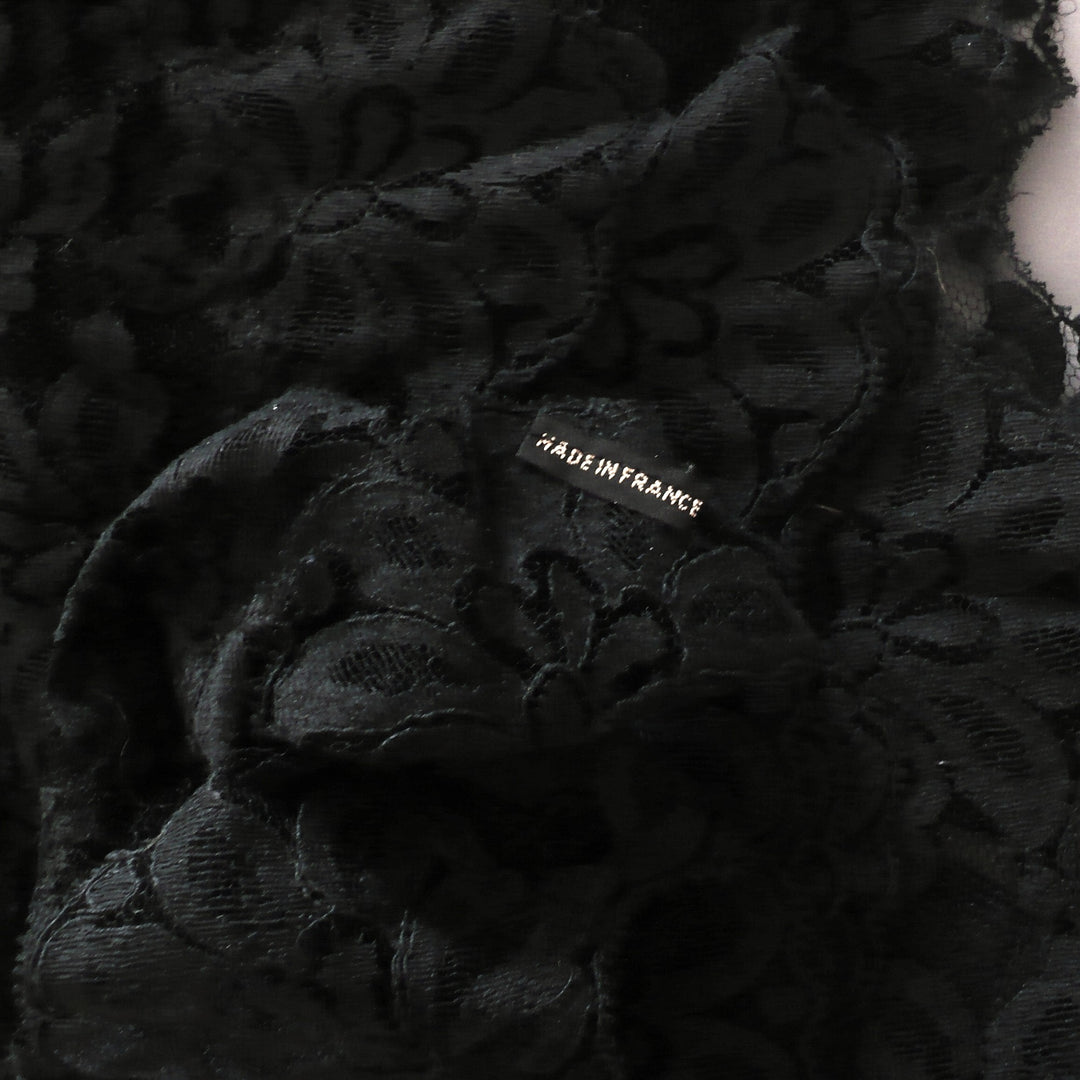1960s Vintage Black French Liturgical Lace Mantilla Scarf.