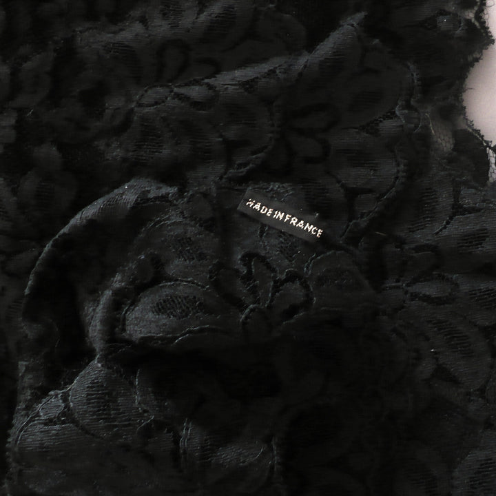 1960s Vintage Black French Liturgical Lace Mantilla Scarf.