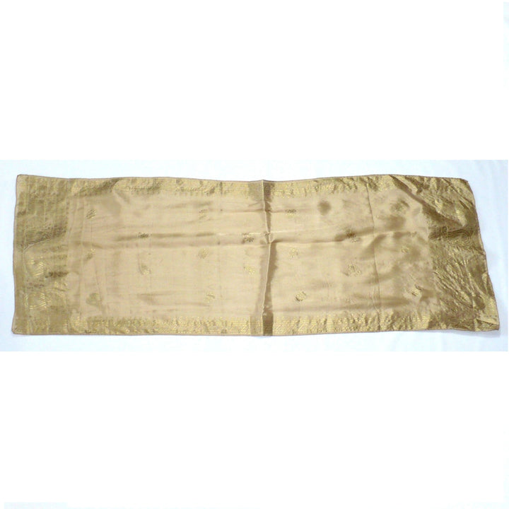 1960s Vintage Gold Embossed Paisley Silk Scarf.