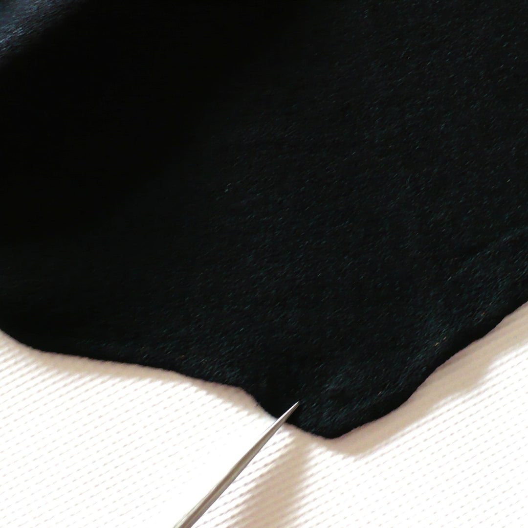 1940s Vintage Black Pebble Crepe Rayon Sash.