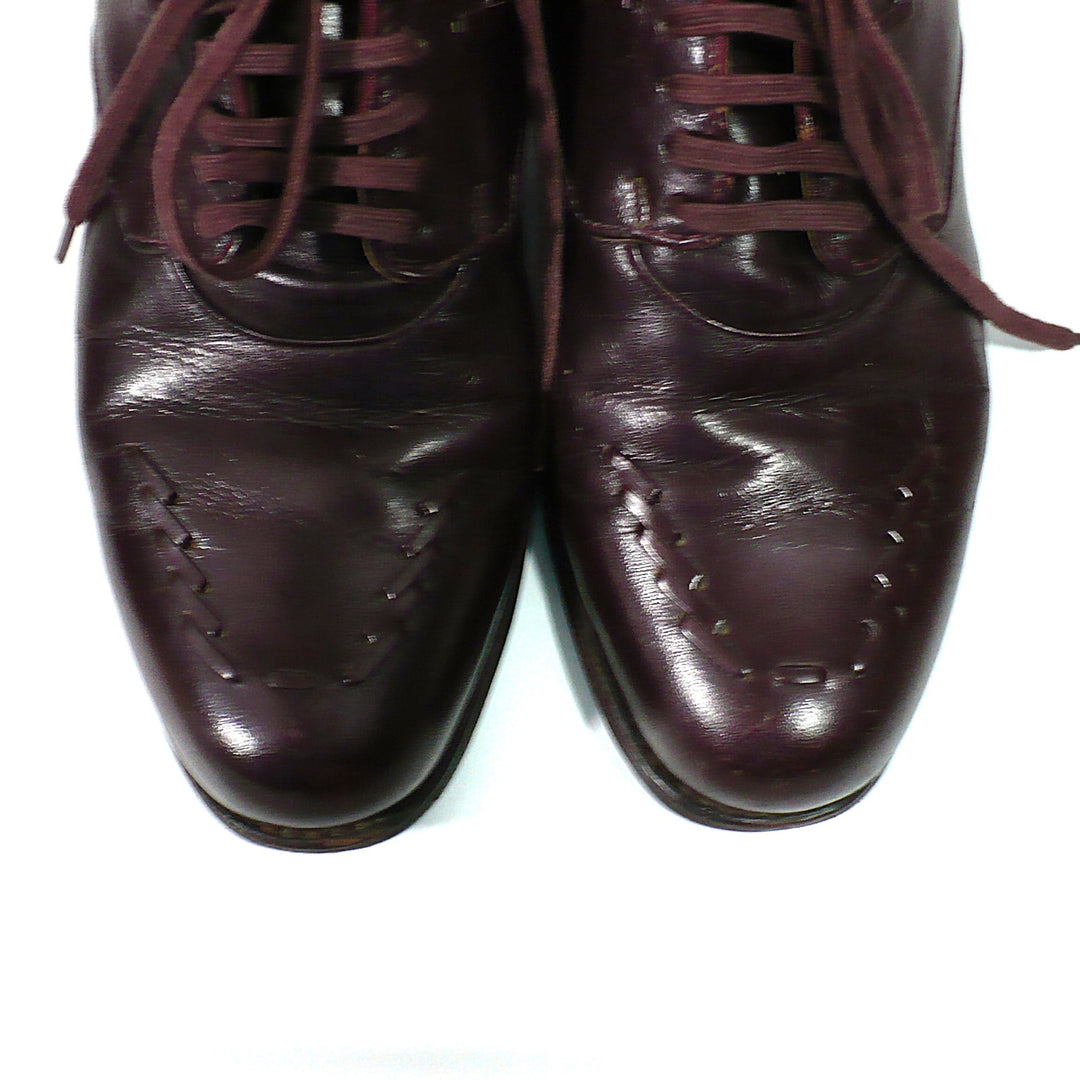 7A Vintage 1940s Women's Heeled Kid Leather Ghillie Oxfords, WW2 era.