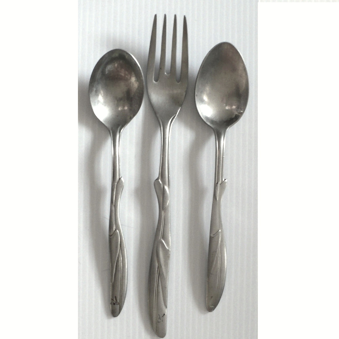 Vintage South African Airways Cutlery, Forks Spoon SAA Aviation Catering Collectible, front view.