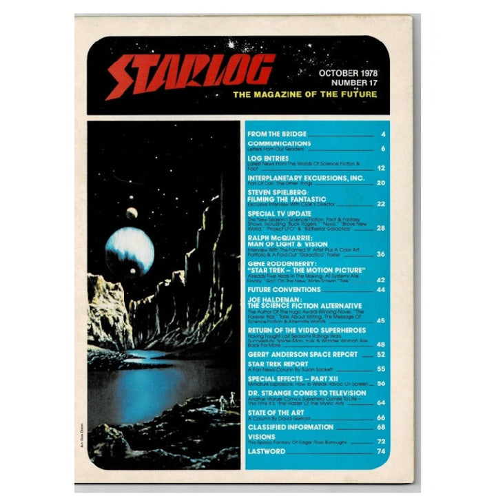 Starlog Magazine 17, Battlestar Galactica Poster Included, 1978 Table of contents.