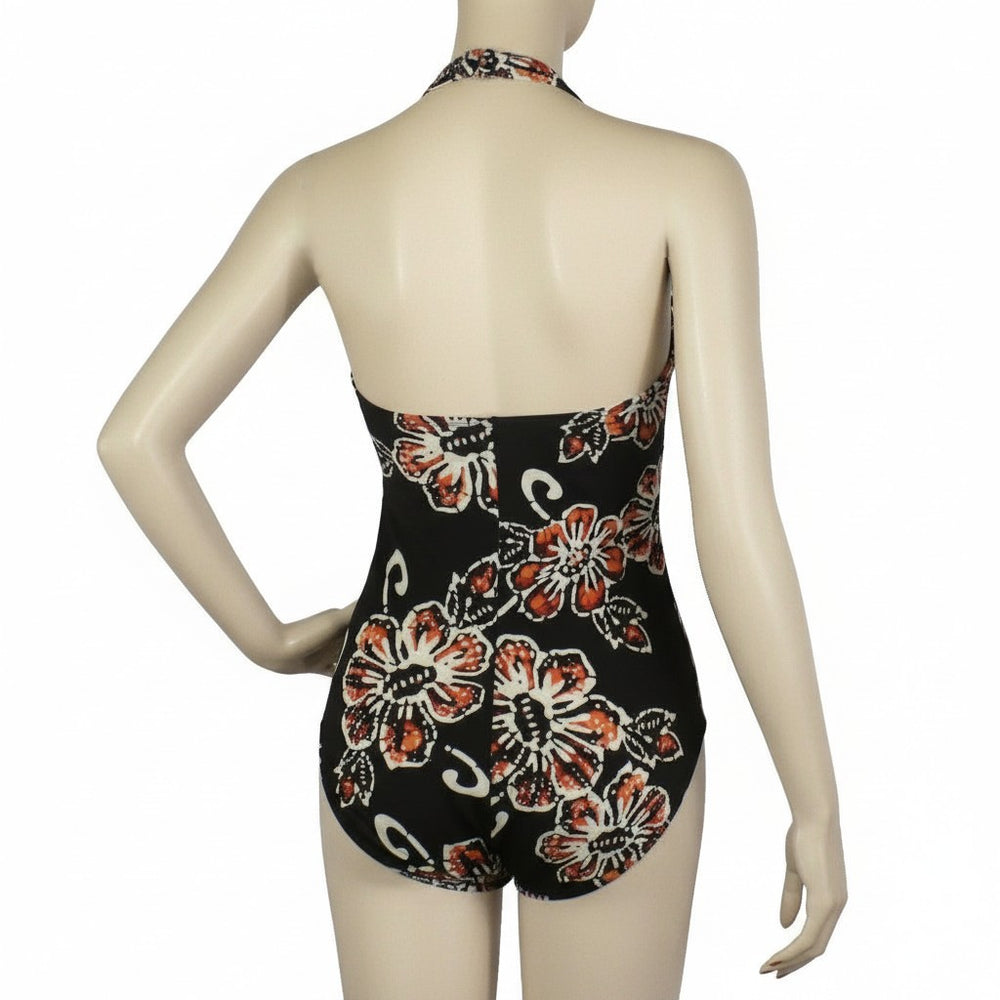 2004 Vintage Speedo Batik Babe Swimsuit Medium/10, back view on mannequin.