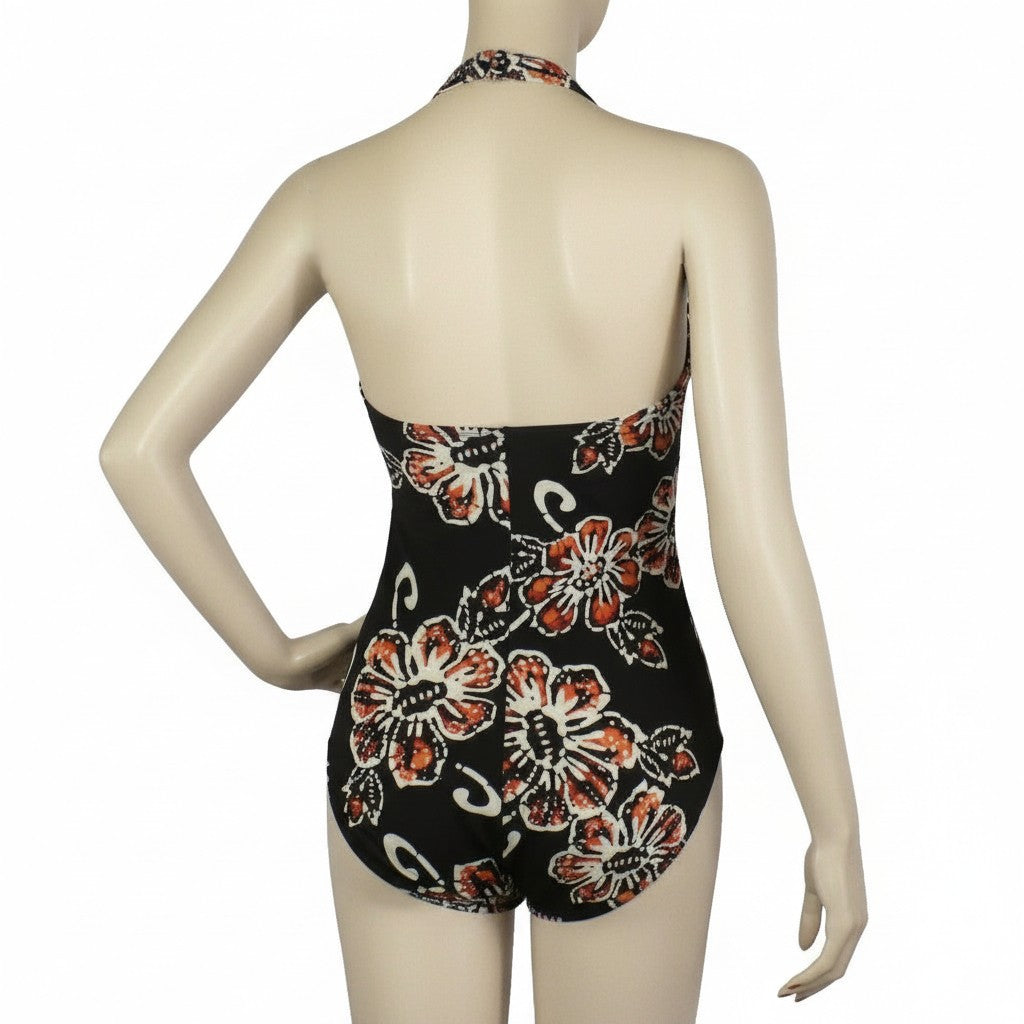 2004 Vintage Speedo Batik Babe Swimsuit Medium/10, back view on mannequin.