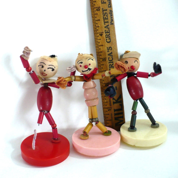 Set of 3 Walco Pixie Puppets Dolls – 1960s Vintage Pipe Cleaner Toys