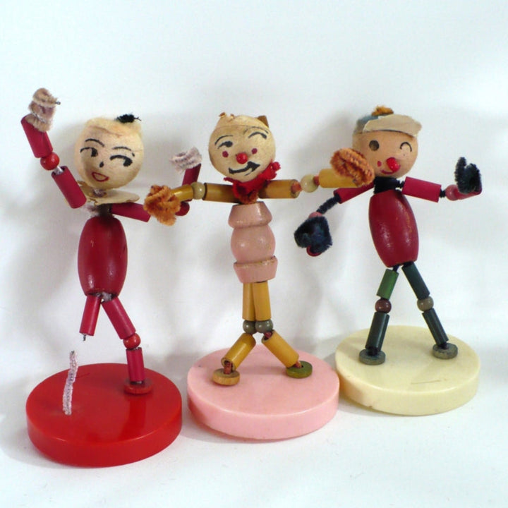 Set of 3 Walco Pixie Puppets Dolls – 1960s Vintage Pipe Cleaner Toys.