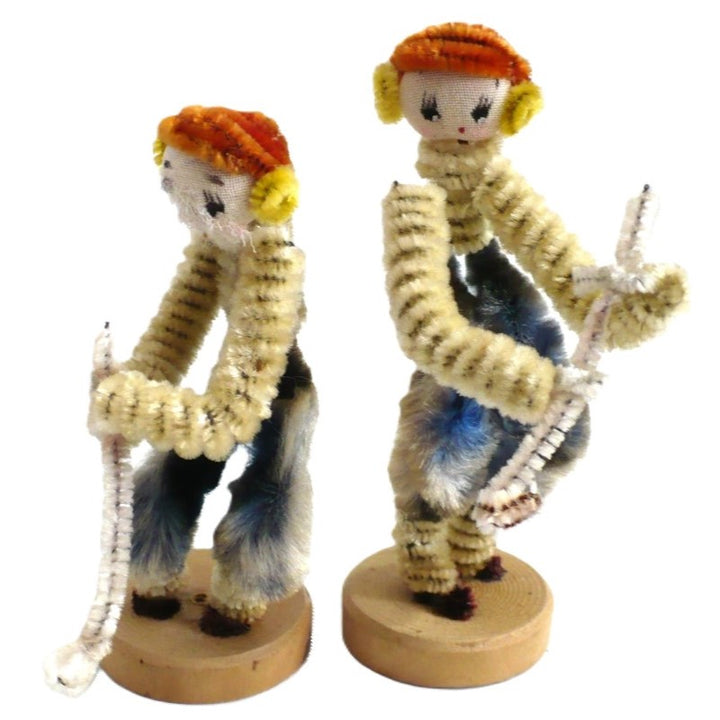 1950s Japan Pipe Cleaner Golfer Dolls – Vintage Chenille Bendy Dolls.