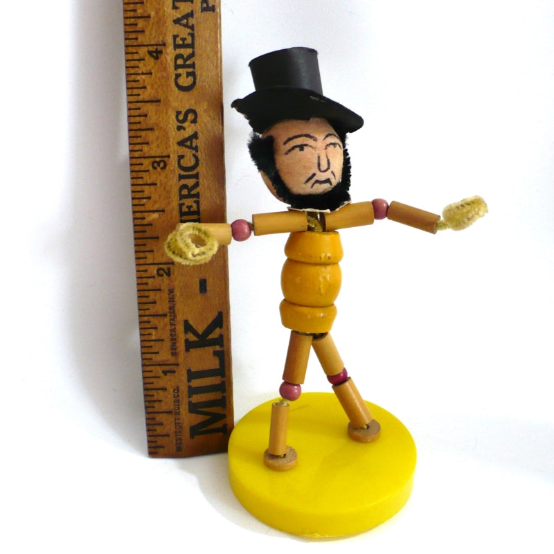 1960s Walco Pixie Puppets Abe Lincoln Doll – Vintage Pipe Cleaner Toy.