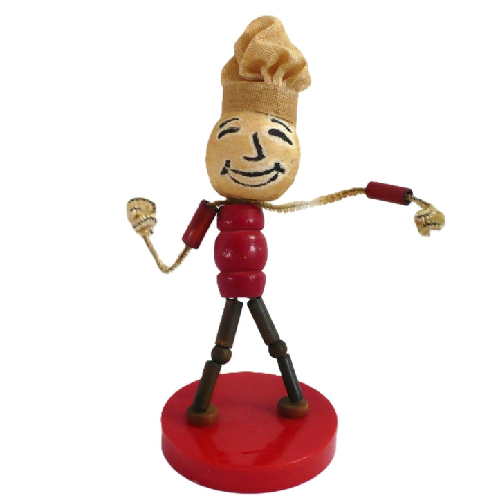 1960s Walco Pixie Puppets Chef Doll – Vintage Beaded Pipe Cleaner Toy.