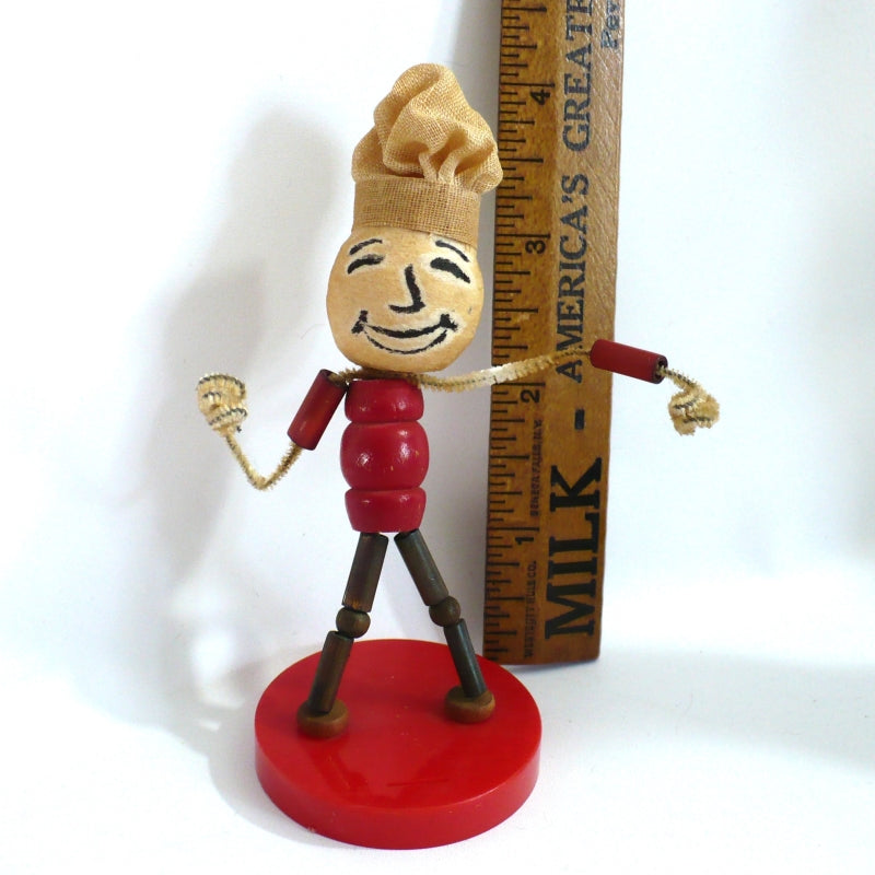 1960s Walco Pixie Puppets Chef Doll – Vintage Beaded Pipe Cleaner Toy.