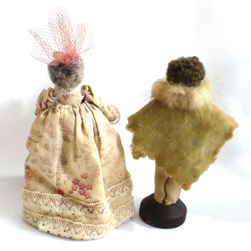 1970s Marie Antoinette and Louis XIV  Folk Art  Clothespin Dolls.