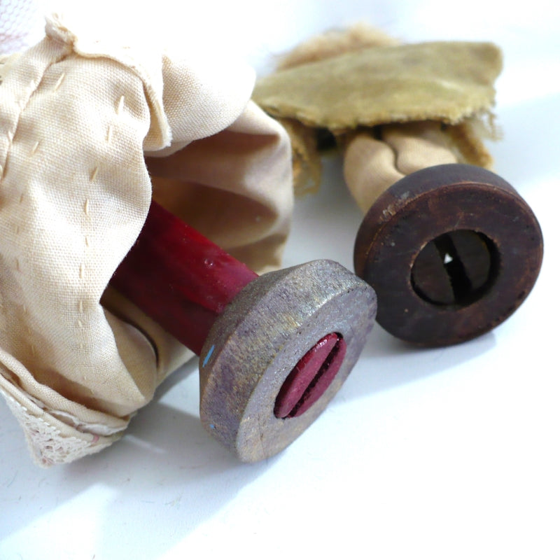 1970s Marie Antoinette and Louis XIV  Folk Art  Clothespin Dolls.