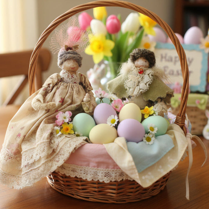 1970s Marie Antoinette and Louis XIV  Folk Art  Clothespin Dolls.