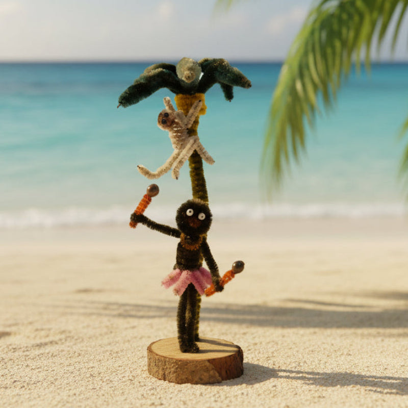 1950s Caribbean Maracas Musician Bendy Doll.