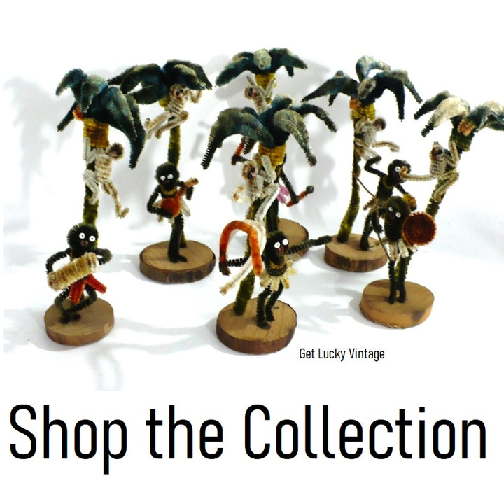 1950s Caribbean Maracas Musician Bendy Doll