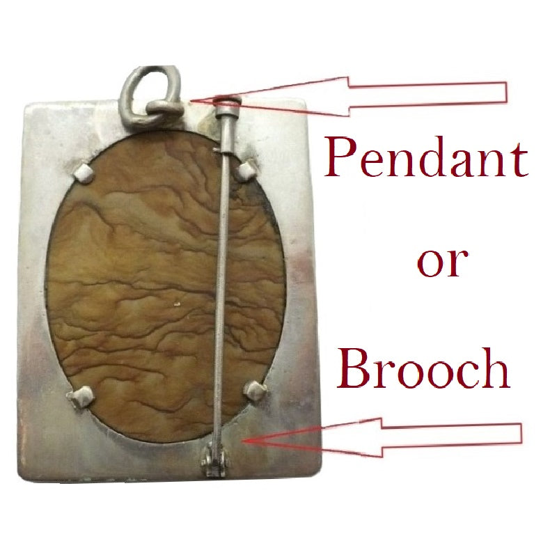 Transformable pendant and brooch back view.