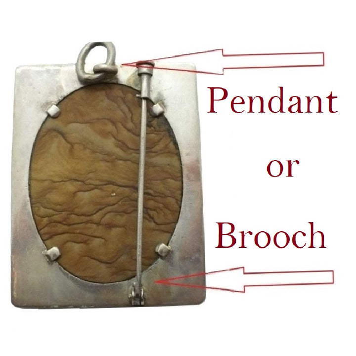 Transformable pendant and brooch back view.