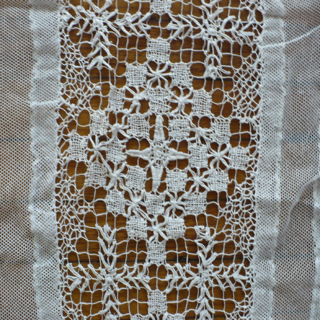 Antique lace curtains.