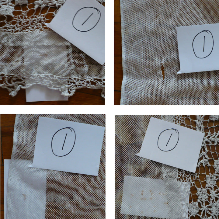 Antique lace curtains.