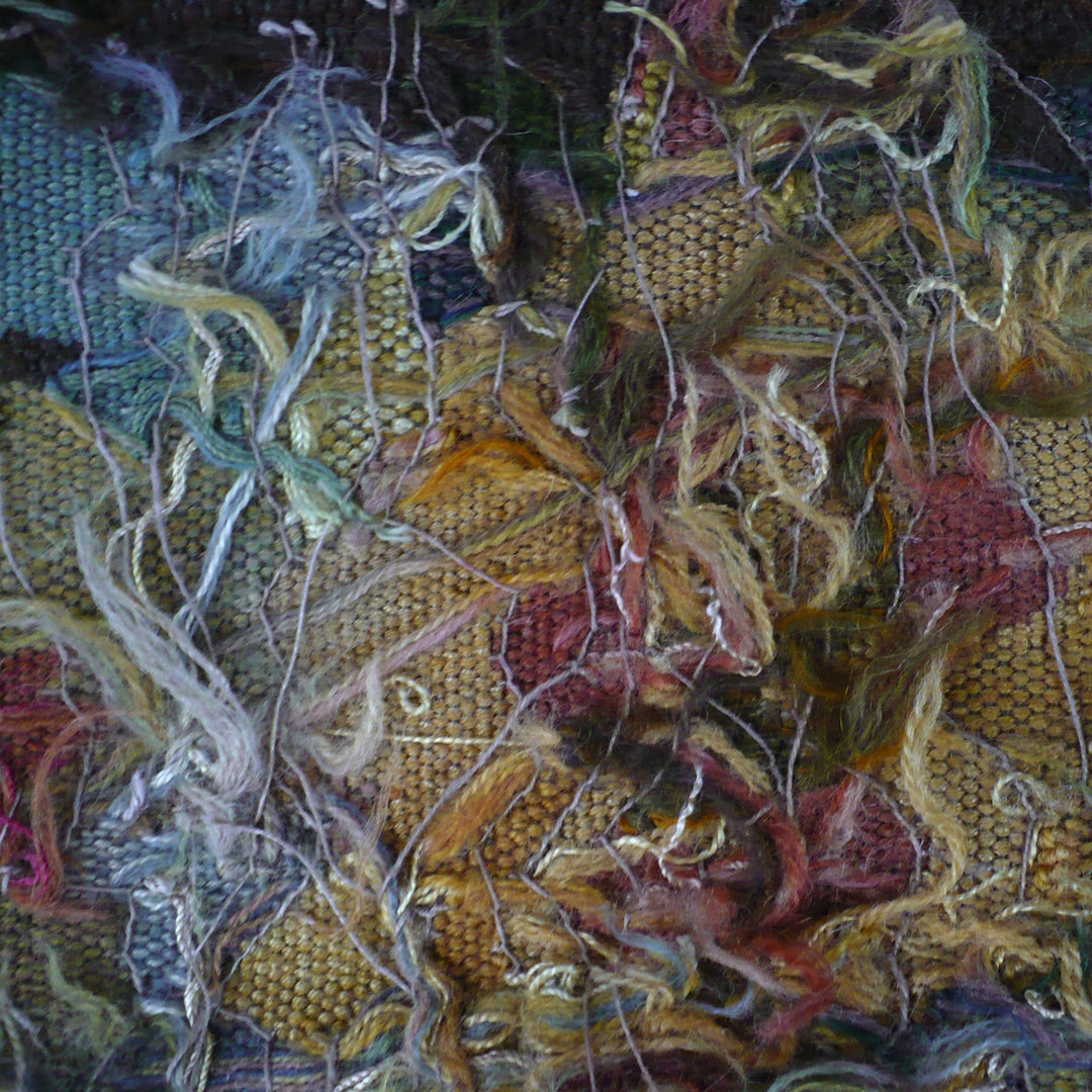 1800s Aubusson Textile, Hand-Woven Wool Panel, close up of reverse.