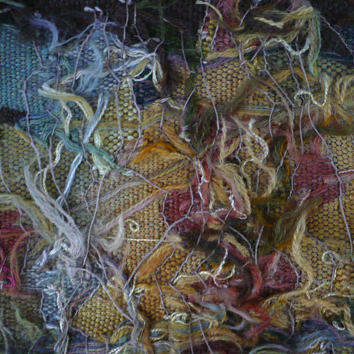 1800s Aubusson Textile, Hand-Woven Wool Panel, close up of reverse.