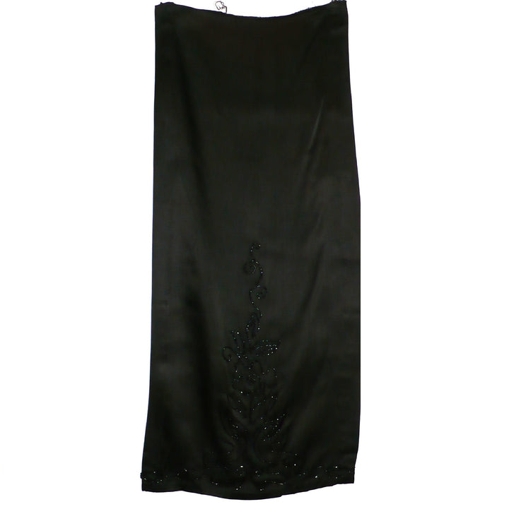 1920s Vintage Black Beaded Silk Dress Panel Sewing Textiles Cutter.