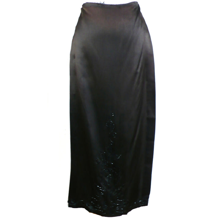 1920s Vintage Black Beaded Silk Dress Panel Sewing Textiles Cutter.