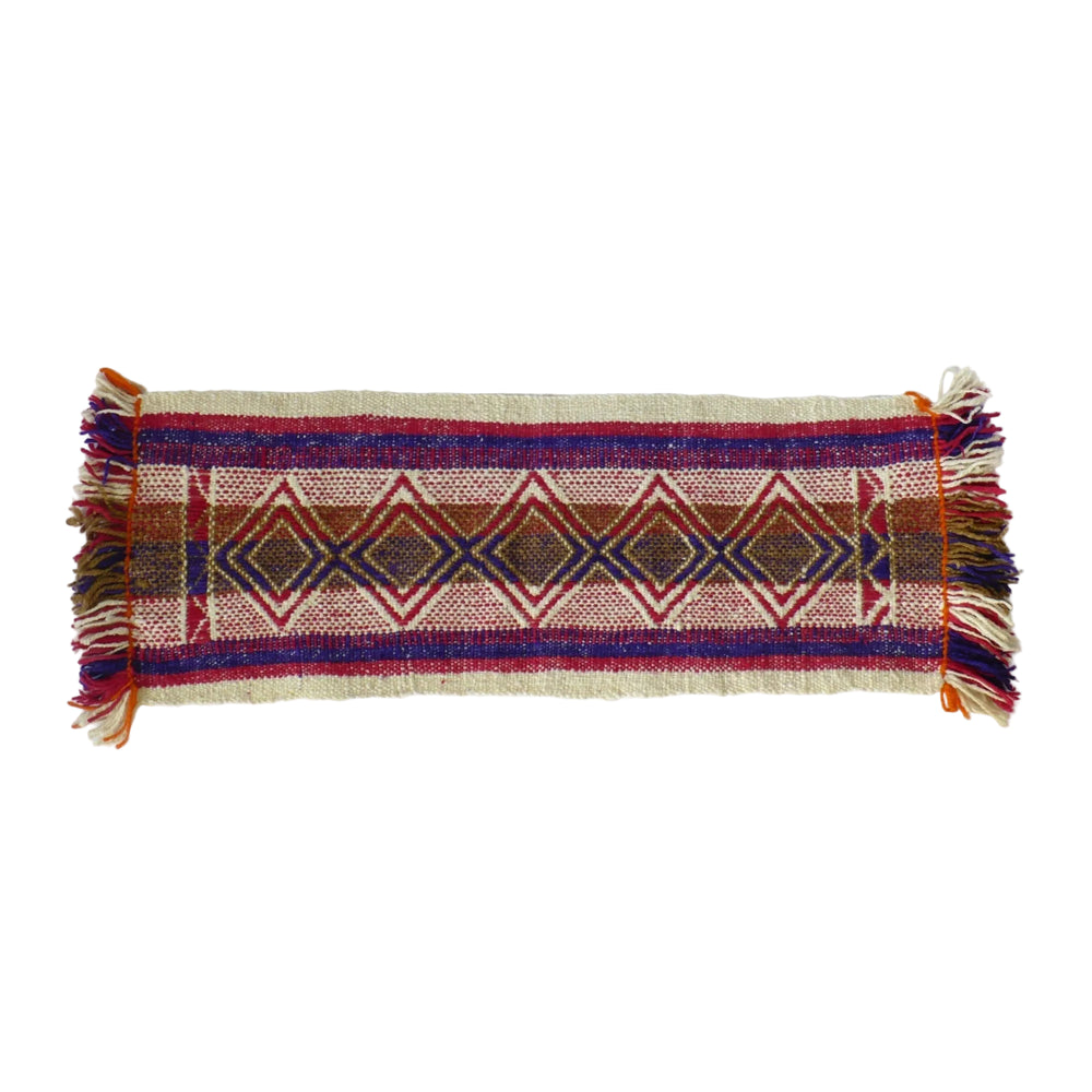 1960s Handwoven Table Runner (38-inches) - Argentina lying flat, seen from above, top side of weaving.