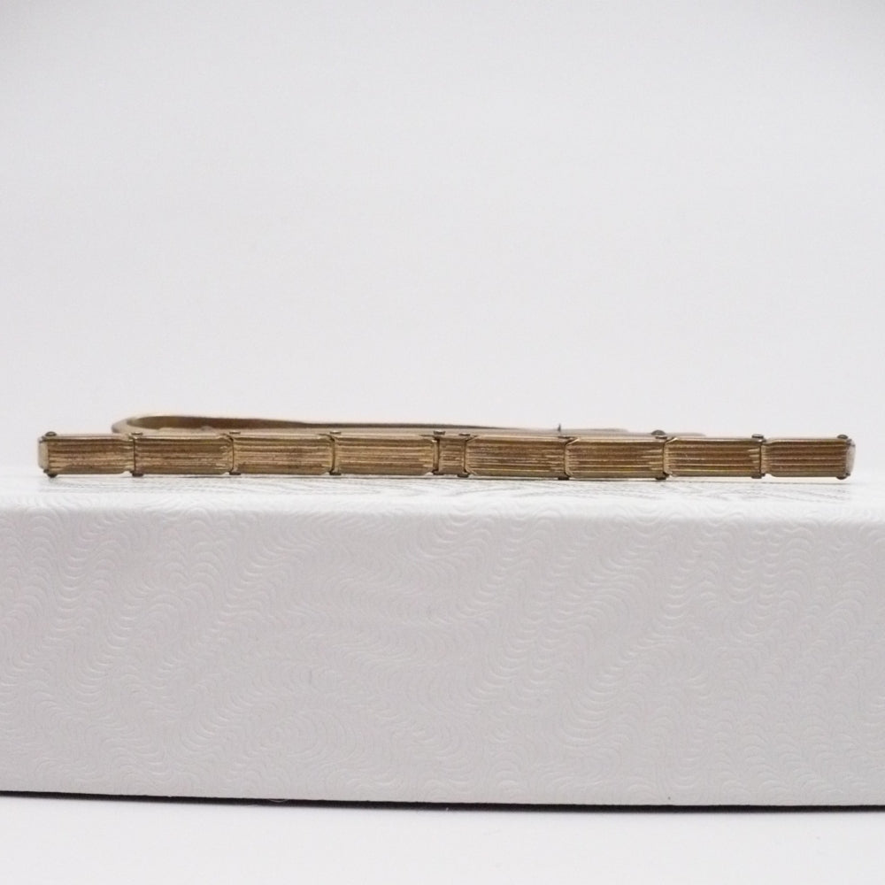 Mid-Century Bronze Mechanical Tie Clip Vintage Men's Jewelry.