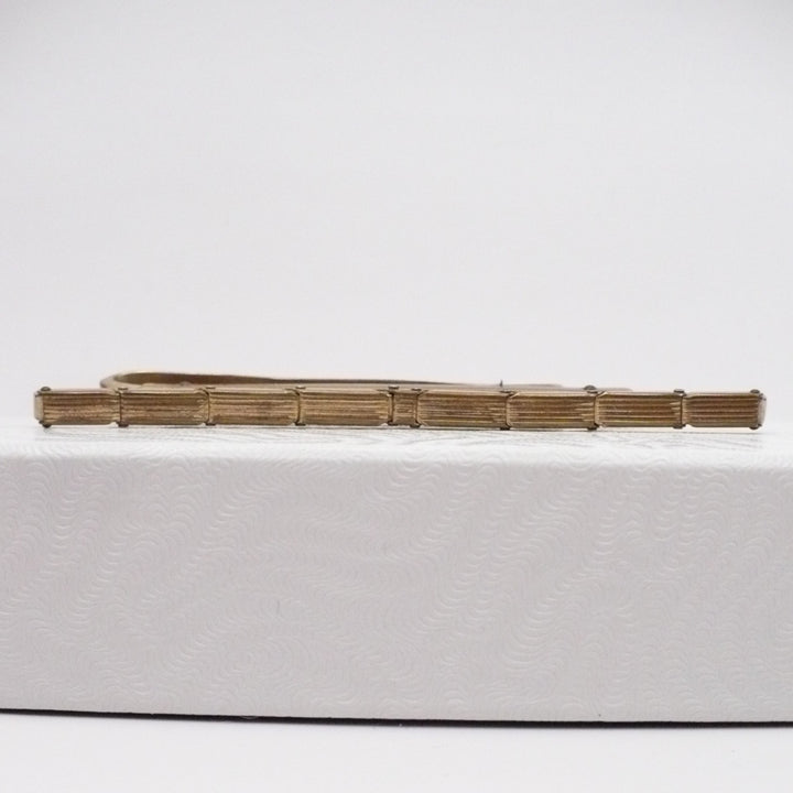 Mid-Century Bronze Mechanical Tie Clip Vintage Men's Jewelry.