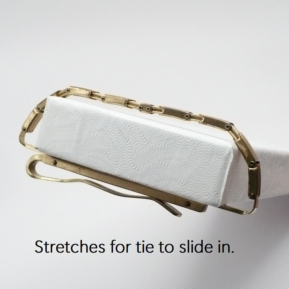 Mid-Century Bronze Mechanical Tie Clip Vintage Men's Jewelry.