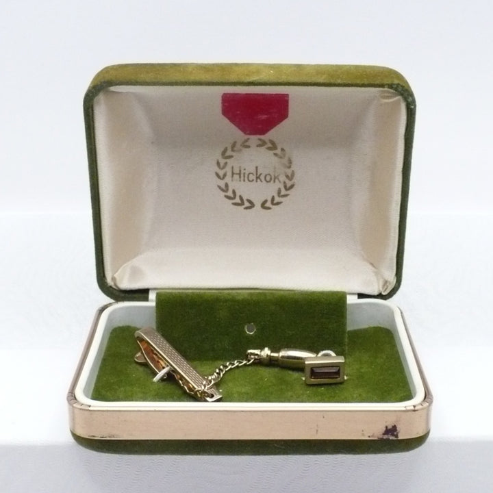Chain of Command Shorty Tie Clip with Chain & Jeweled Tack.