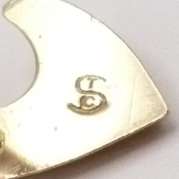 Vintage opal 14 k soldi gold tie tack with chain and bar.