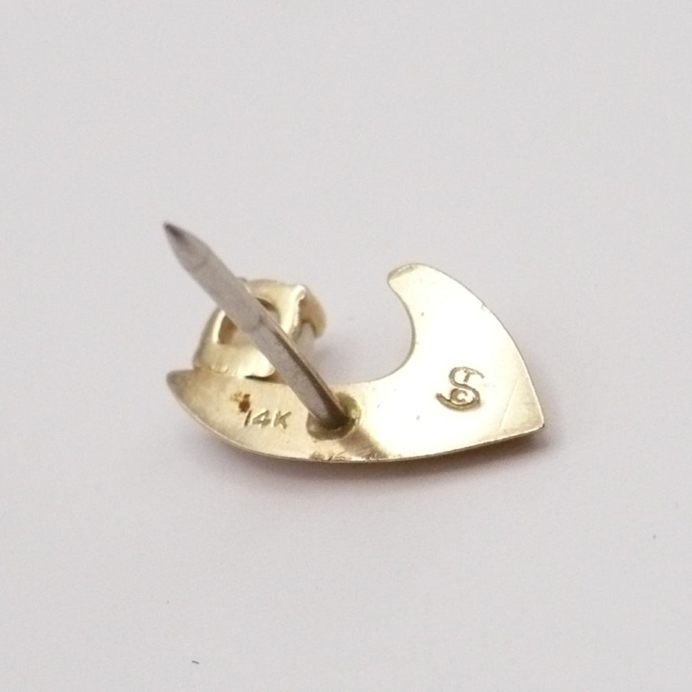 Vintage  opal 14 k soldi gold tie tack with chain and bar.