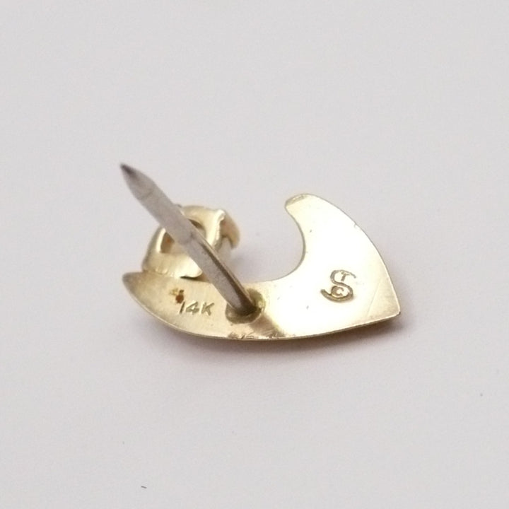 Vintage  opal 14 k soldi gold tie tack with chain and bar.
