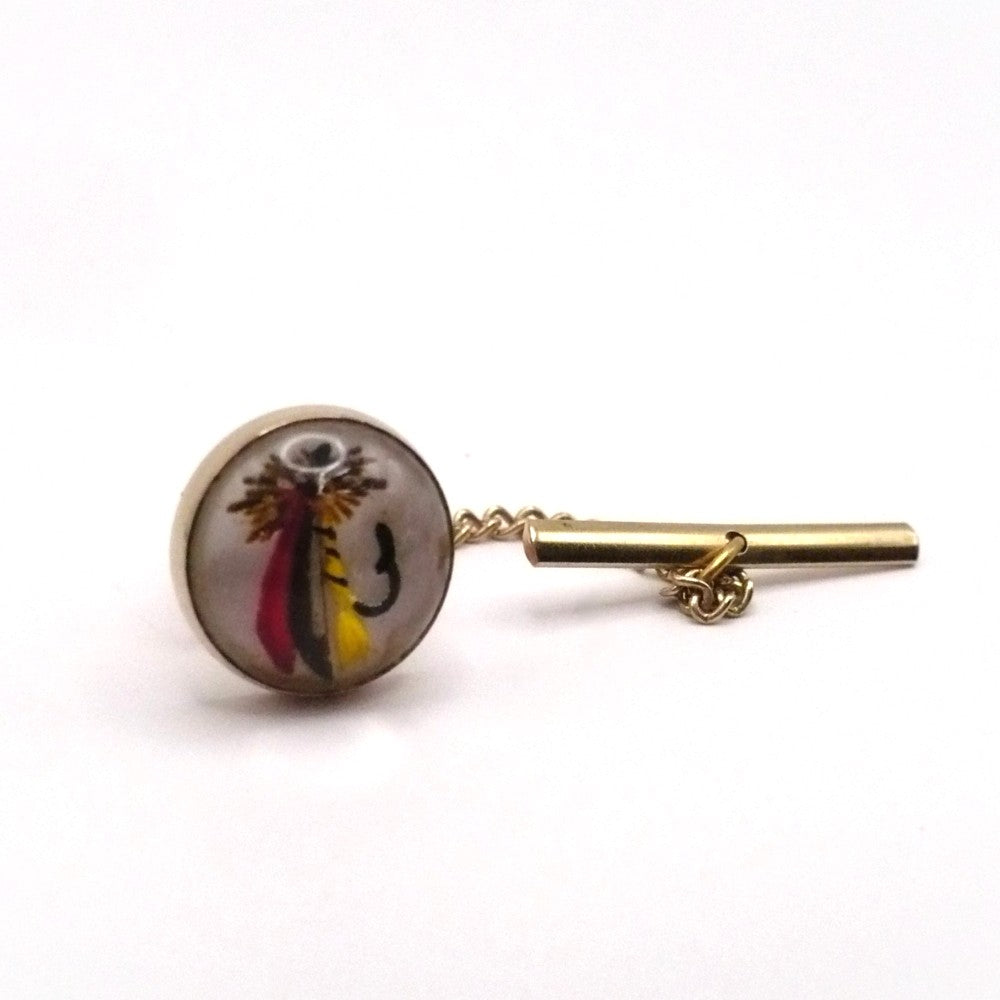 Vintage fishing fly hook tie tack.