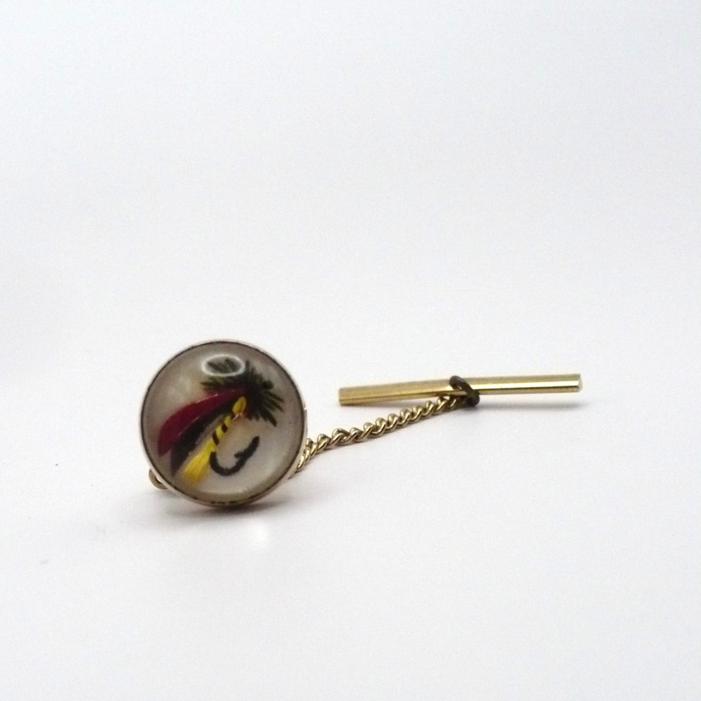 Vintage fishing fly hook tie tack.