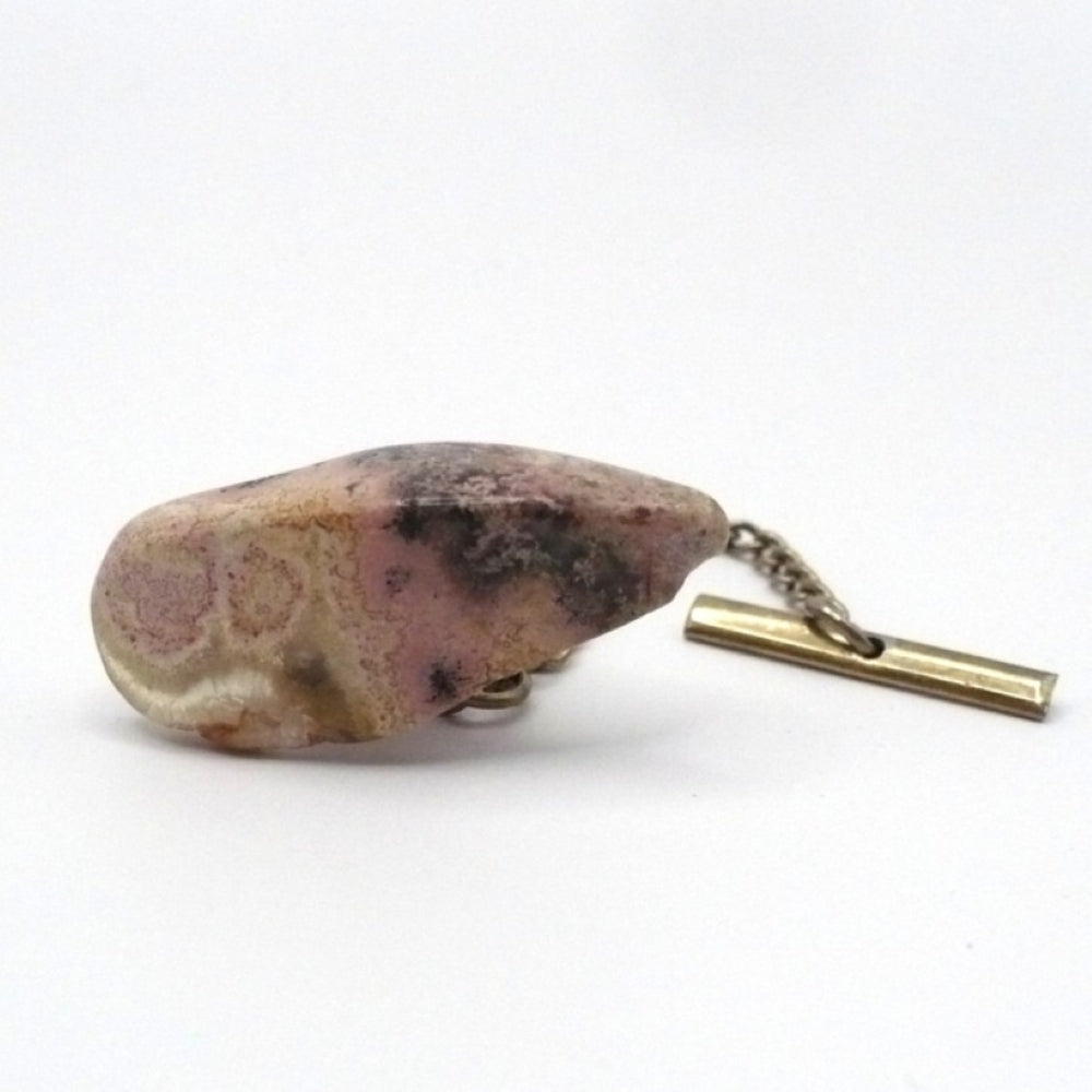 Pink opal tie tack.