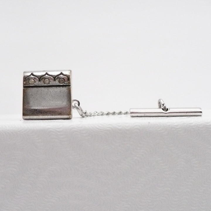 Ogee Archway Chain & Bar Tie Tack Vintage Men's Jewelry.
