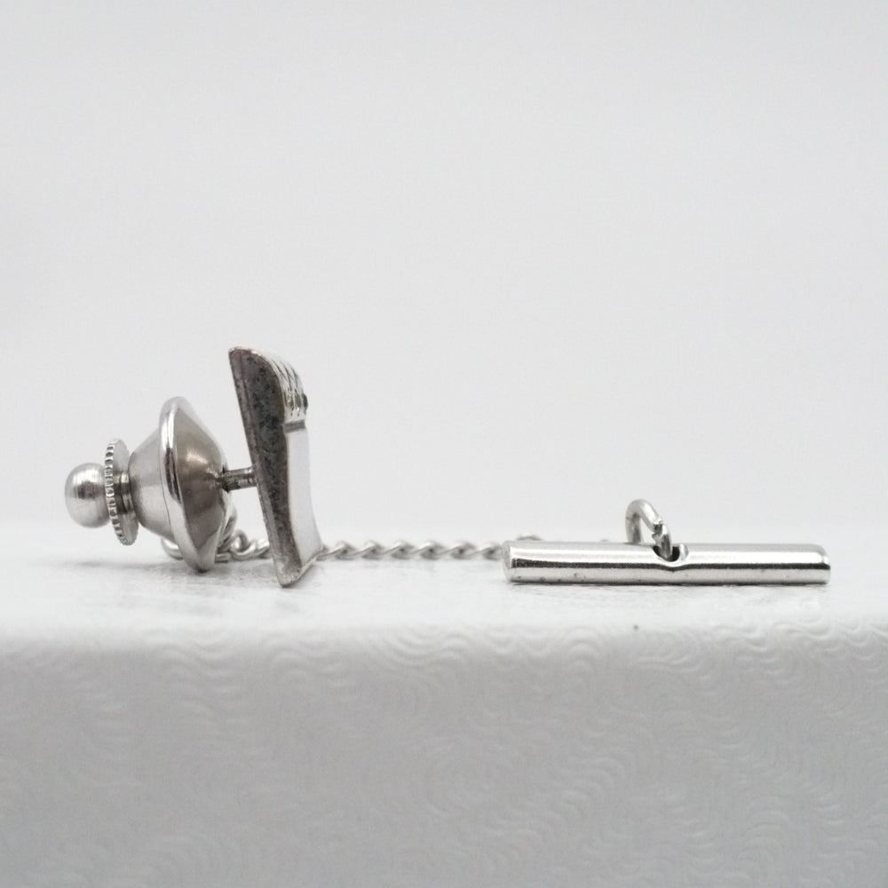 Ogee Archway Chain & Bar Tie Tack Vintage Men's Jewelry.