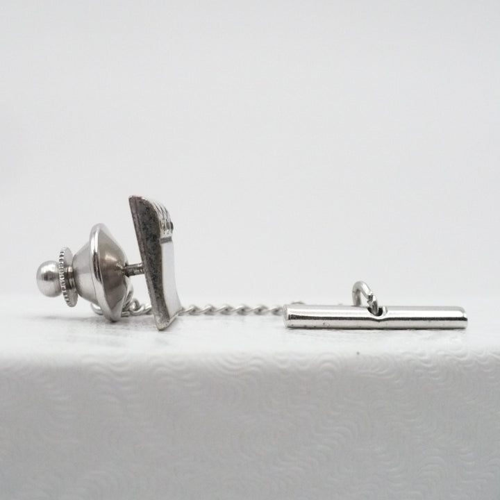 Ogee Archway Chain & Bar Tie Tack Vintage Men's Jewelry.