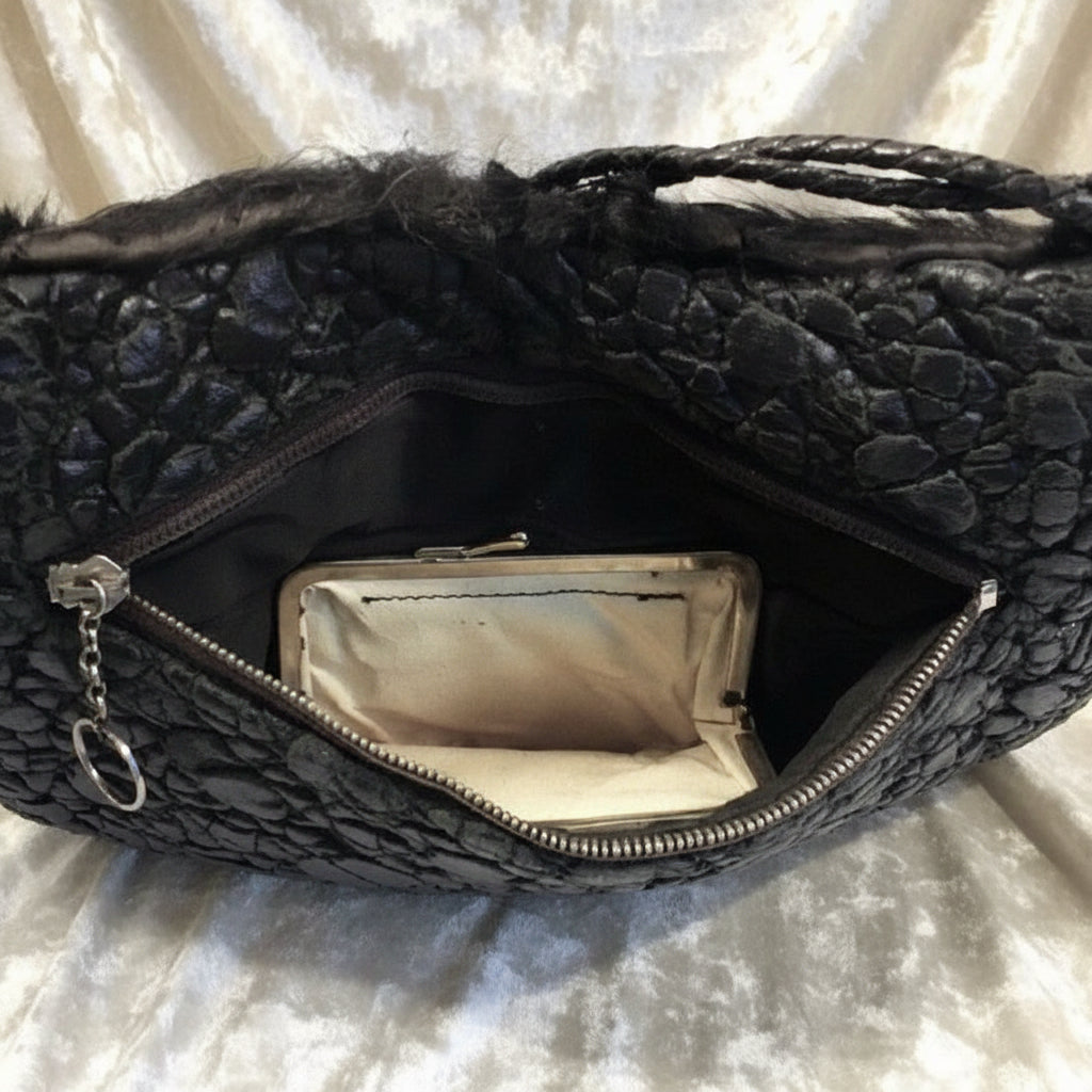 1930s Vintage Fur Carriage Muff with Hidden Coin Purse.