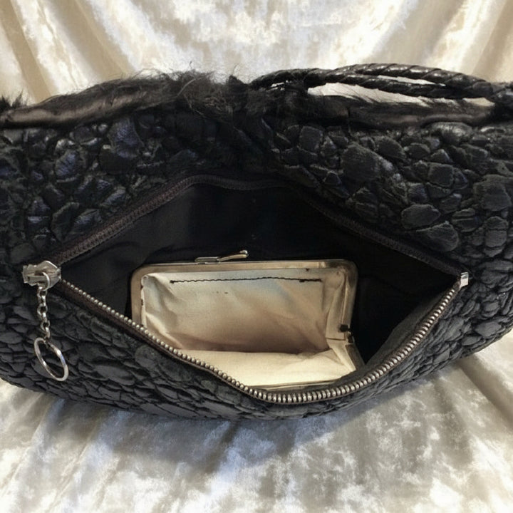 1930s Vintage Fur Carriage Muff with Hidden Coin Purse.