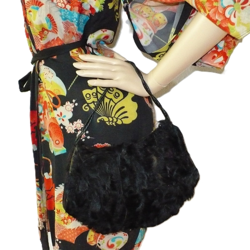 1930s Black Fur Combination Muff & Purse