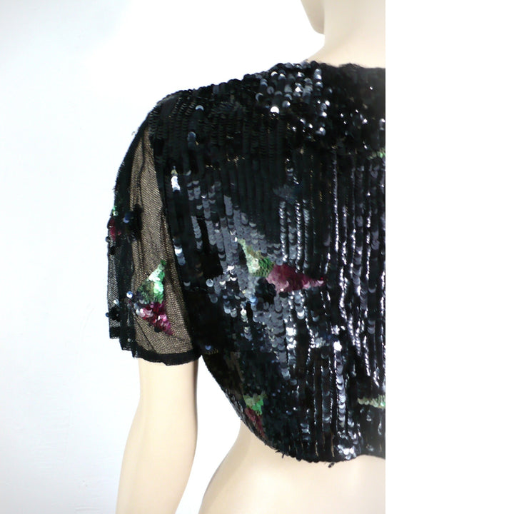 1930s vintage Old Hollywood Glamour gelatin sequins evening bolero.