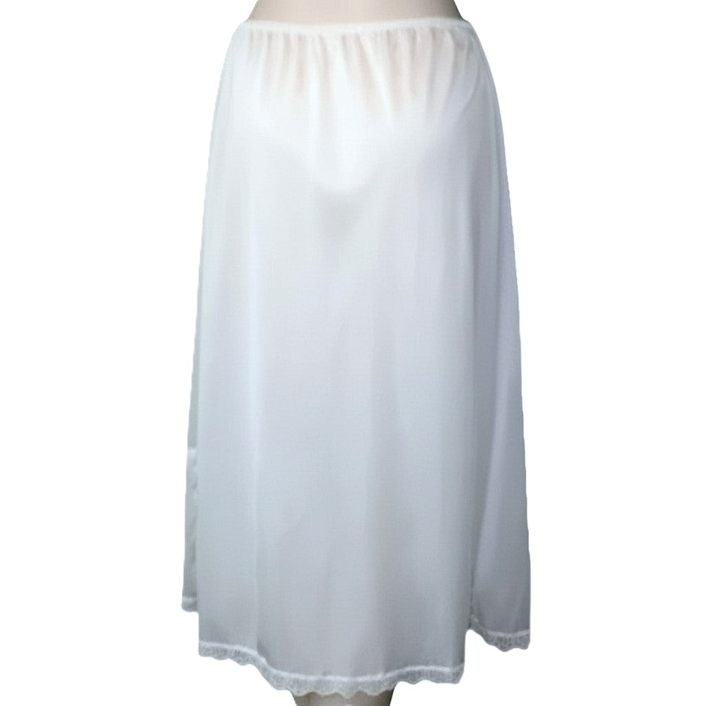 1970s Fancy Front Slit Midi Half Slip, Small
